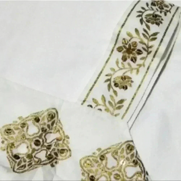 MICHAEL Michael Kors sequin peasant style boho cami  top size L - Picture 2 of 5